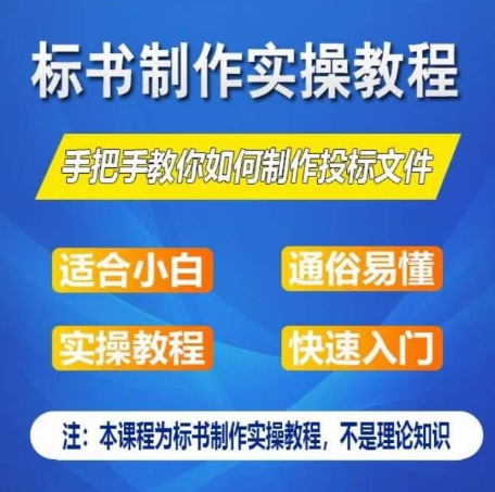 标书制作实操教程,手把手教你如何制作授标文件,零基础一周学会制作标书-风淘社