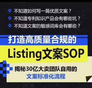 打造高质量合规的Listing文案SOP,掌握亚马逊文案工作的标准化-风淘社