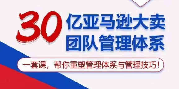 30亿亚马逊大卖团队管理体系,一套课,帮你重塑管理体系与管理技巧-风淘社