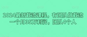 2024最新截流课程，有团队做截流一个月35万利润，团队4个人-风淘社