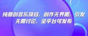 纯原创音乐项目,创作无界限,引发无限讨论,全平台可发布【揭秘】-风淘社