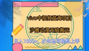 vivo中视频蓝海项目,沙雕动漫无脑搬运,小白也可轻松上手【揭秘】-风淘社