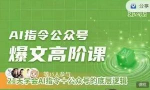 Ai指令公众号高阶课，学会ai指令+公众号的底层逻辑-风淘社