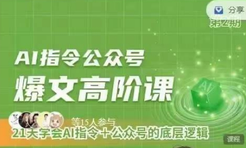 Ai指令公众号高阶课，学会ai指令+公众号的底层逻辑-风淘社