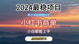 2024最稳蓝海项目,小红书商单项目,没有之一【揭秘】-风淘社
