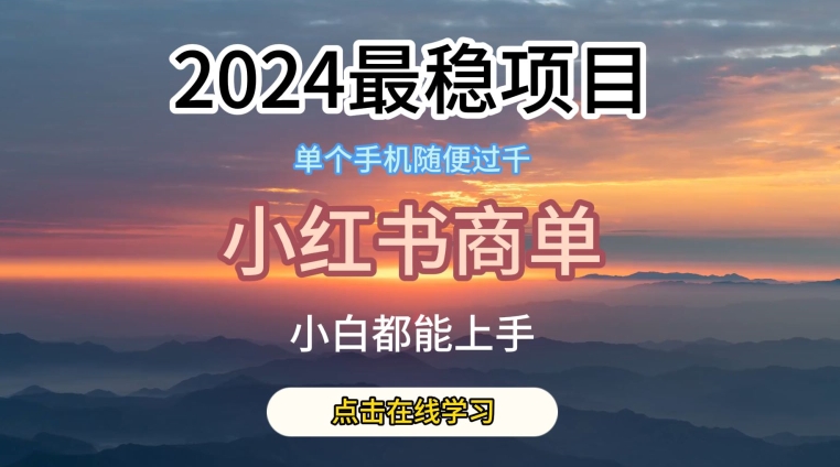 2024最稳蓝海项目,小红书商单项目,没有之一【揭秘】-风淘社