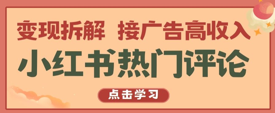 小红书热门评论,变现拆解,接广告高收入【揭秘 】-风淘社