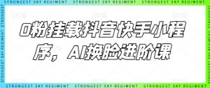 0粉挂载抖音快手小程序，AI换脸进阶课-风淘社