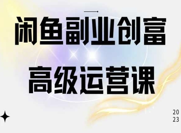 闲鱼电商运营高级课程,一部手机学会闲鱼开店赚钱-风淘社