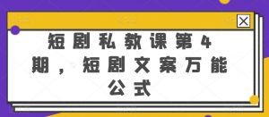 短剧私教课第4期，短剧文案万能公式【揭秘】-风淘社