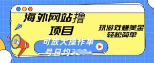 海外网站撸金项目,玩游戏赚美金,轻松简单可放大操作,单号每天均一两张【揭秘】-风淘社
