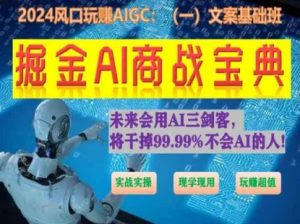 掘金AI商战宝典初级班:如何用AI做文案(实战实操 现学现用 玩赚超值)-风淘社