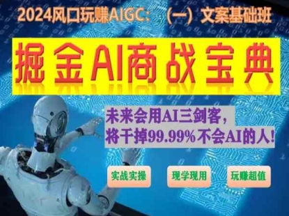 掘金AI商战宝典初级班:如何用AI做文案(实战实操 现学现用 玩赚超值)-风淘社