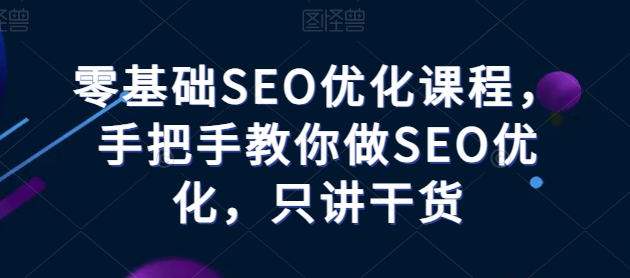 零基础SEO优化课程，手把手教你做SEO优化，只讲干货-风淘社