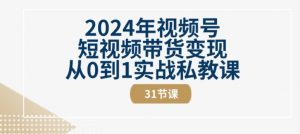 2024年视频号短视频带货变现从0到1实战私教课(31节视频课)-风淘社