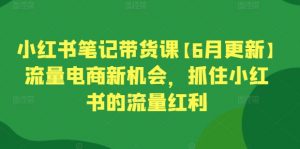 小红书笔记带货课【6月更新】流量电商新机会,抓住小红书的流量红利-风淘社