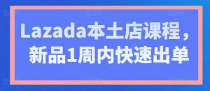 Lazada本土店课程，新品1周内快速出单-风淘社