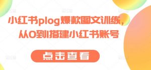 小红书plog爆款图文训练,从0到1搭建小红书账号-风淘社