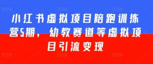 小红书虚拟项目陪跑训练营5期,幼教赛道等虚拟项目引流变现-风淘社