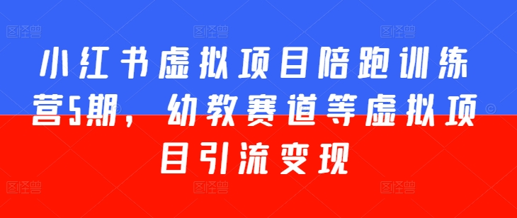 小红书虚拟项目陪跑训练营5期,幼教赛道等虚拟项目引流变现-风淘社