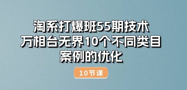 淘系打爆班55期技术:万相台无界10个不同类目案例的优化(10节)-风淘社