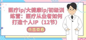医疗ip/大健康ip/初级训练营:医疗从业者如何打造个人IP(12节)-风淘社