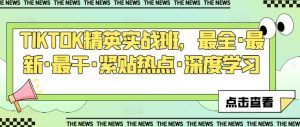 TIKTOK精英实战班，最全·最新·最干·紧贴热点·深度学习-风淘社