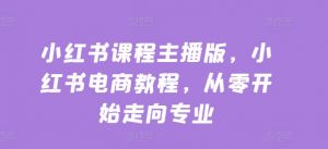 小红书课程主播版,小红书电商教程,从零开始走向专业-风淘社