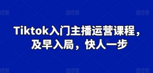 Tiktok入门主播运营课程,及早入局,快人一步-风淘社