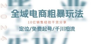 全域电商-粗暴玩法课:10亿销售经验干货分享!定位/免费起号/千川投流-风淘社