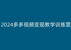 2024多多视频变现教学训练营，新手保姆级教程，适合新手小白-风淘社