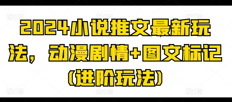 2024小说推文最新玩法，动漫剧情+图文标记(进阶玩法)-风淘社