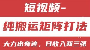 短视频分成计划,纯搬运矩阵打法,大力出奇迹,小白无脑上手,日收入两三张【揭秘】-风淘社