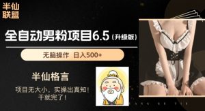 男粉项目6.5升级版,全自动男粉项目,日收入1K+【揭秘】-风淘社
