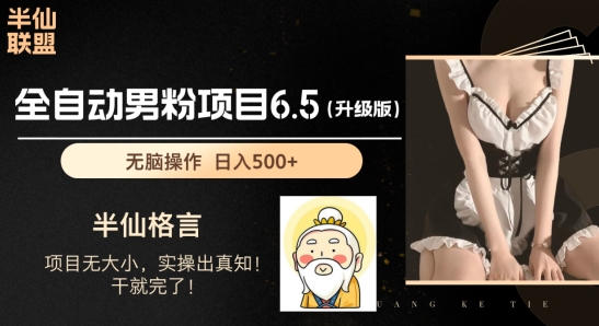 男粉项目6.5升级版,全自动男粉项目,日收入1K+【揭秘】-风淘社