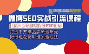 微博引流培训课程「打造千万级流量曝光 现象级引爆流量玩法」全方位带你玩转微博营销-风淘社