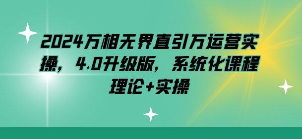2024万相无界直引万运营实操，4.0升级版，系统化课程 理论+实操-风淘社