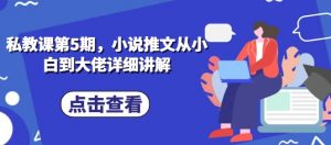 私教课第5期，小说推文从小白到大佬详细讲解-风淘社
