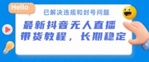 抖音无人直播带货,长期稳定,已解决违规和封号问题,开播24小时必出单【揭秘】-风淘社