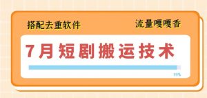 7月最新短剧搬运技术，搭配去重软件操作-风淘社