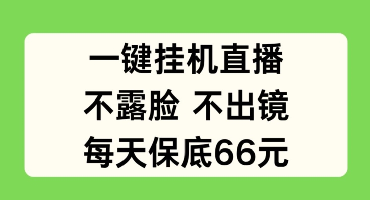 一键挂JI直播，不露脸不出境，每天保底66元【揭秘】-风淘社