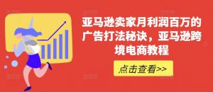 亚马逊卖家月利润百万的广告打法秘诀，亚马逊跨境电商教程-风淘社