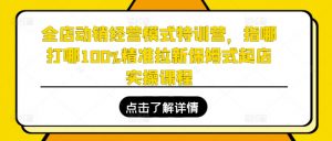 全店动销经营模式特训营,指哪打哪100%精准拉新保姆式起店实操课程-风淘社