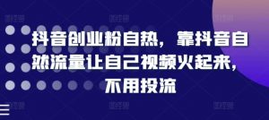 抖音创业粉自热，靠抖音自然流量让自己视频火起来，不用投流-风淘社