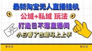 最新淘宝挂机无人直播 公域+私域玩法打造真正的日不落直播间 小白看了也能马上上手【揭秘】-风淘社