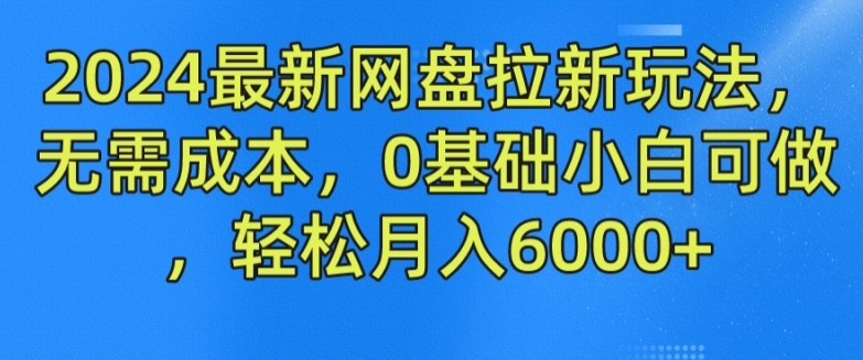 2024最新网盘拉新玩法，无需成本，0基础小白可做，轻松月入6000+【揭秘】-风淘社