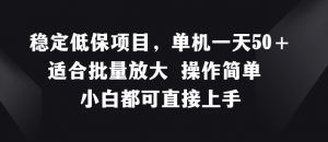 稳定低保项目，单机一天50+适合批量放大 操作简单 小白都可直接上手【揭秘】-风淘社