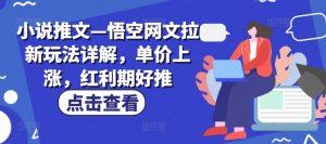 小说推文—悟空网文拉新玩法详解,单价上涨,红利期好推-风淘社