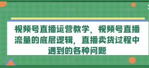 视频号直播运营教学,视频号直播流量的底层逻辑,直播卖货过程中遇到的各种问题-风淘社