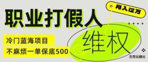 职业打假人电商维权揭秘，一单保底500，全新冷门暴利项目【仅揭秘】-风淘社